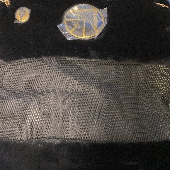 NWT [NBA] FISLL Golden State Warriors Black Faux Fur Sheer Mesh Backpack - Picture 6 of 8